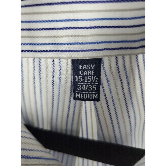 Chaps Shirt Mens Medium Blue Striped Button Up Long Sleeve 100% Cotton - Picture 2 of 10